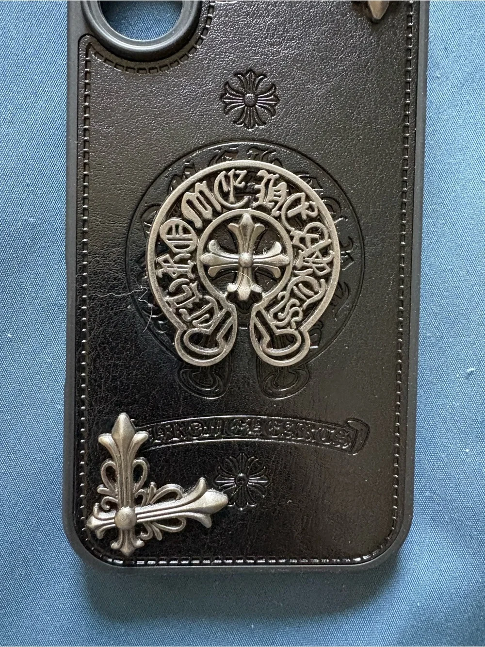 chrome hearts style iphone 16 phone case